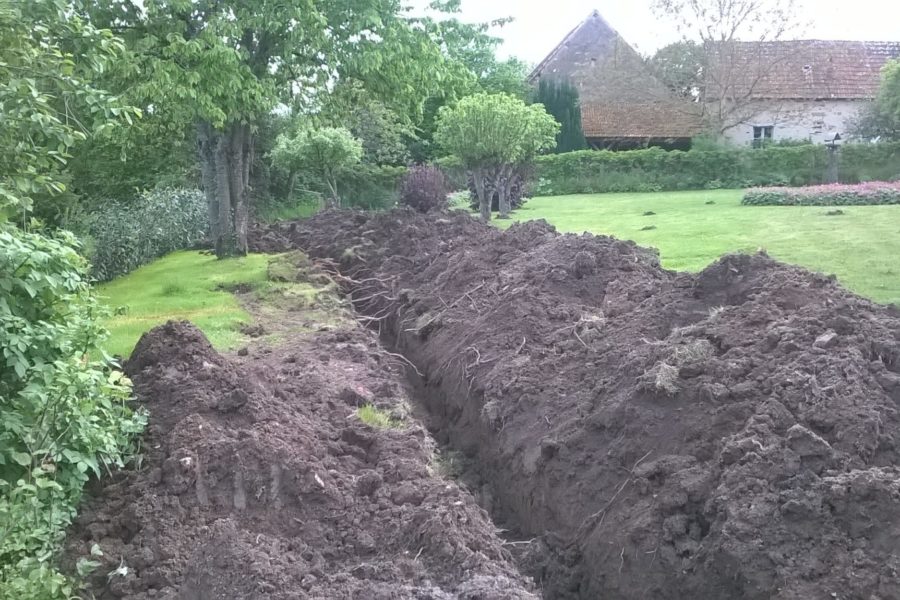 Trench for the fosse pipeworks
